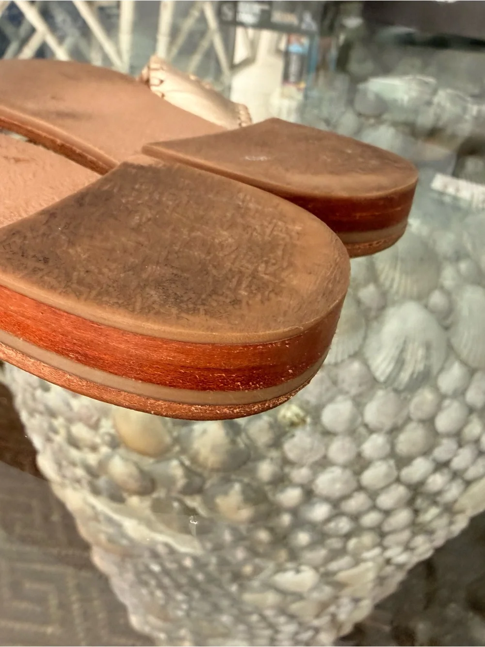 Jack Rogers signature whipstitching